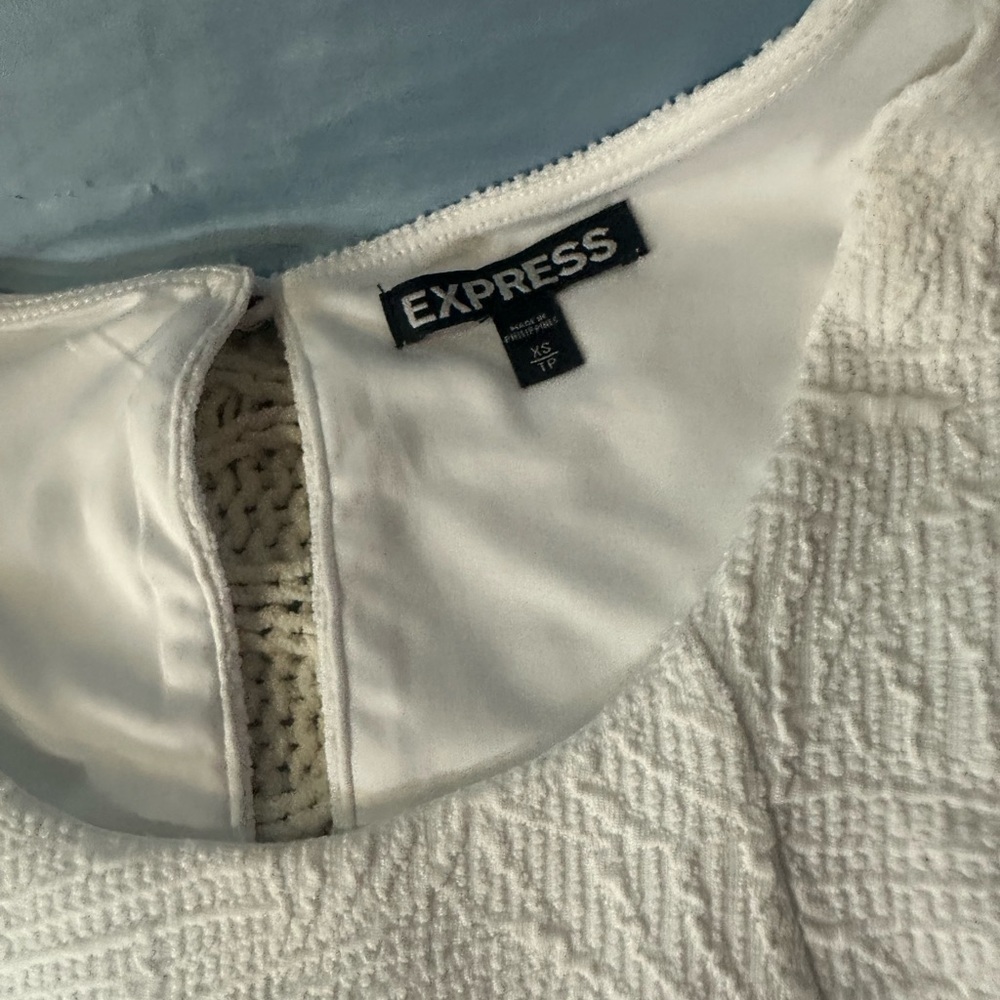 Express Ivory Textured Dress - Picture 2 of 3